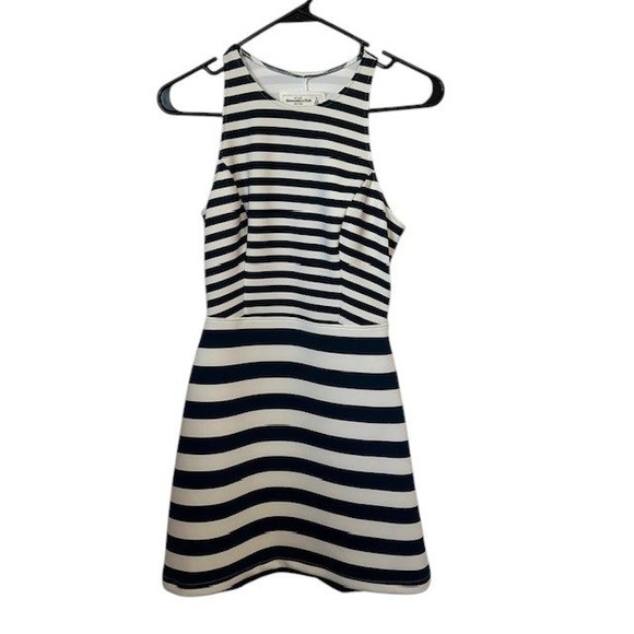 Abercrombie‎ & Fitch Striped Mini Dress Sleeveless Open Back Party S - Picture 1 of 16